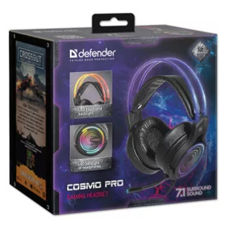 Defender Cosmo Pro RGB gamerske slušalice s mikrofonom, žičane, crne, 7.1 (virtualne), 50 mm USB ulaz Defender Cosmo Pro RGB gamerske slušalice s mikrofonom, žičane, crne, 7.1 (virtualne), 50 mm USB ulaz