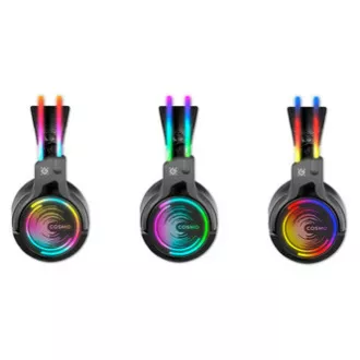 Defender Cosmo Pro RGB gamerske slušalice s mikrofonom, žičane, crne, 7.1 (virtualne), 50 mm USB ulaz Defender Cosmo Pro RGB gamerske slušalice s mikrofonom, žičane, crne, 7.1 (virtualne), 50 mm USB ulaz