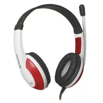 Defender Warhead G-120 gamerske slušalice s mikrofonom, žičane, bijelo-crvene, 2x 3,5 mm priključak