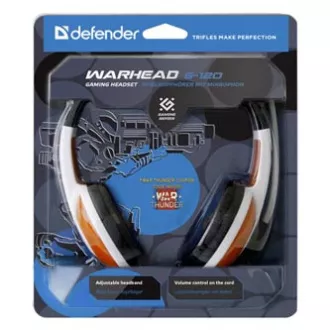 Defender Warhead G-120 gamerske slušalice s mikrofonom, žičane, bijelo-crvene, 2x 3,5 mm priključak