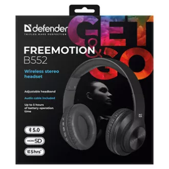 Defender FreeMotion B552 slušalice s mikrofonom, bežične, crne, 2.0, 40 mm USB upravljački programi