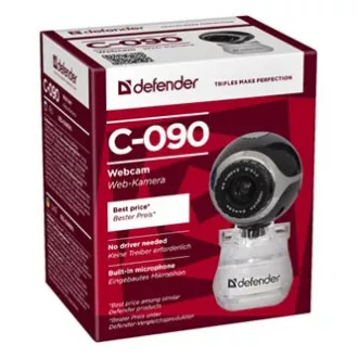 Defender C-090 web kamera, crna 0.3 Mpix, USB 2.0, za prijenosno računalo/LCD
