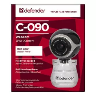Defender C-090 web kamera, crna 0.3 Mpix, USB 2.0, za prijenosno računalo/LCD