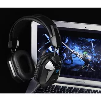 E-blue Cobra H 948 gamerske slušalice s mikrofonom, žičane, crne, 2x 3,5 mm priključak