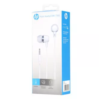 HP DHE-7000 slušalice s mikrofonom, žičane, bijele, 2.0, 3,5 mm priključak