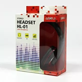 Slušalice Logo HL-01 s mikrofonom, žičane, crne, USB