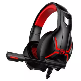 Marvo HG8928 slušalice s mikrofonom, žičane, crne, s pozadinskim osvjetljenjem, 3,5 mm priključak + razdjelnik