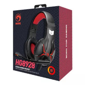 Marvo HG8928 slušalice s mikrofonom, žičane, crne, s pozadinskim osvjetljenjem, 3,5 mm priključak + razdjelnik