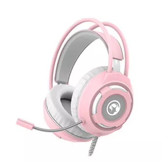 Marvo HG8936 slušalice s mikrofonom, žičane, ružičaste, pozadinsko osvjetljenje, 3,5 mm priključak + USB
