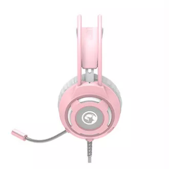 Marvo HG8936 slušalice s mikrofonom, žičane, ružičaste, pozadinsko osvjetljenje, 3,5 mm priključak + USB