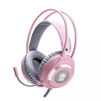 Marvo HG8936 slušalice s mikrofonom, žičane, ružičaste, pozadinsko osvjetljenje, 3,5 mm priključak + USB