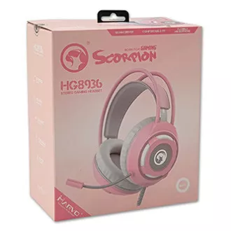 Marvo HG8936 slušalice s mikrofonom, žičane, ružičaste, pozadinsko osvjetljenje, 3,5 mm priključak + USB