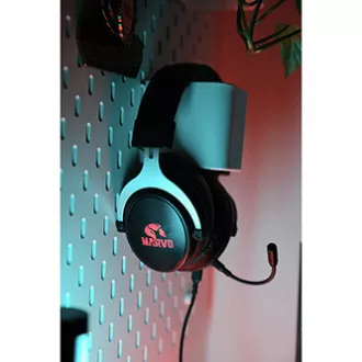 Marvo HG9052 slušalice s mikrofonom, žičane, crne, 7.1 (virtualne), crveno pozadinsko osvjetljenje, 7.1 (virtualne) USB tip