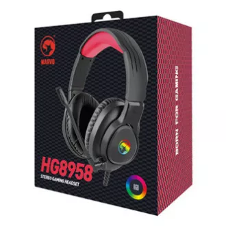 Marvo HG8958 slušalice s mikrofonom, žičane, crne, gaming, 3,5 mm priključak + razdjelnik + USB