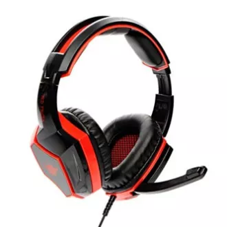 Red Fighter H2 gamerske slušalice s mikrofonom, žičane, crno-crvene, 2x 3,5 mm priključak
