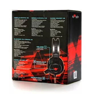 Red Fighter H3 slušalice s mikrofonom, žičane, crno-crvene, gaming, pozadinsko osvjetljenje, 2x 3,5 mm priključak + USB