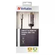 USB (3.1) hub 1-port, 49144, siva, duljina kabela 1,5 m, Verbatim, USB C na HDMI adapter