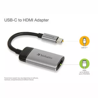 USB (3.1) hub 1-port, 49143, sivi, duljina kabela 10 cm, Verbatim, 1x HDMI