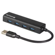 USB (3.0) HUB 4 priključka, Quadro Express, crni, Defender, kompaktan.