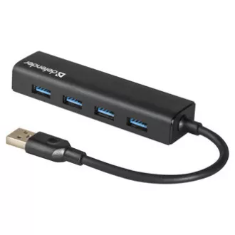 USB (3.0) HUB 4 priključka, Quadro Express, crni, Defender, kompaktan.