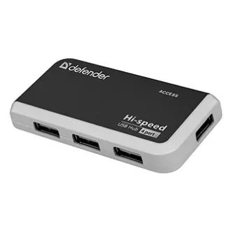 USB (2.0) hub 4-port, Quadro Infix, crno-siva, Defender, LED indikator, kompakt. USB (2.0) hub 4-port, Quadro Infix, crno-siva, Defender, LED indikator, kompakt.