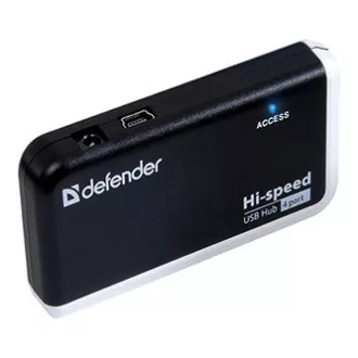 USB (2.0) hub 4-port, Quadro Infix, crno-siva, Defender, LED indikator, kompakt. USB (2.0) hub 4-port, Quadro Infix, crno-siva, Defender, LED indikator, kompakt.