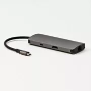 USB 3.1 Type-C priključna stanica siva, potpuno novo, HDMI, RJ45, microSD, USB C (PD), 2x USB3.0