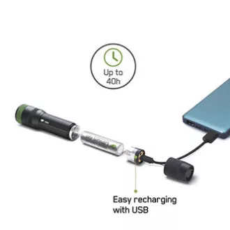 LED svjetiljka, Li-Ion 3.7V/2500mAh, metalna, crna, 650lm, CR41