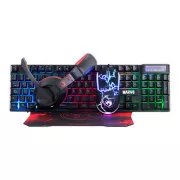 Marvo CM409 EN tipkovnica žična (USB) US, crna s gaming mišem, podlogom i slušalicama, gaming, membranski tip s pozadinskim osvjetljenjem