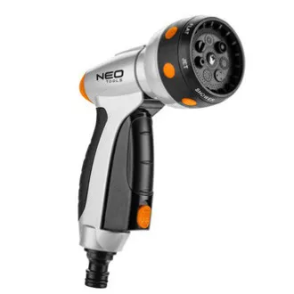 NEO TOOLS pištolj za prskanje 7 funkcija, KLIK ON/OFF, narančasto-crni, 15-706