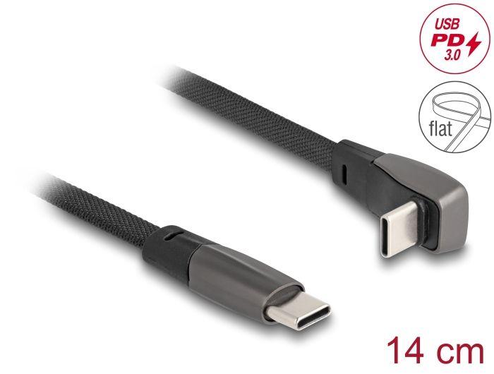 Delock USB 2.0 plosnati trakasti kabel USB Type-C muški na USB Type-C muški, pod pravim kutom