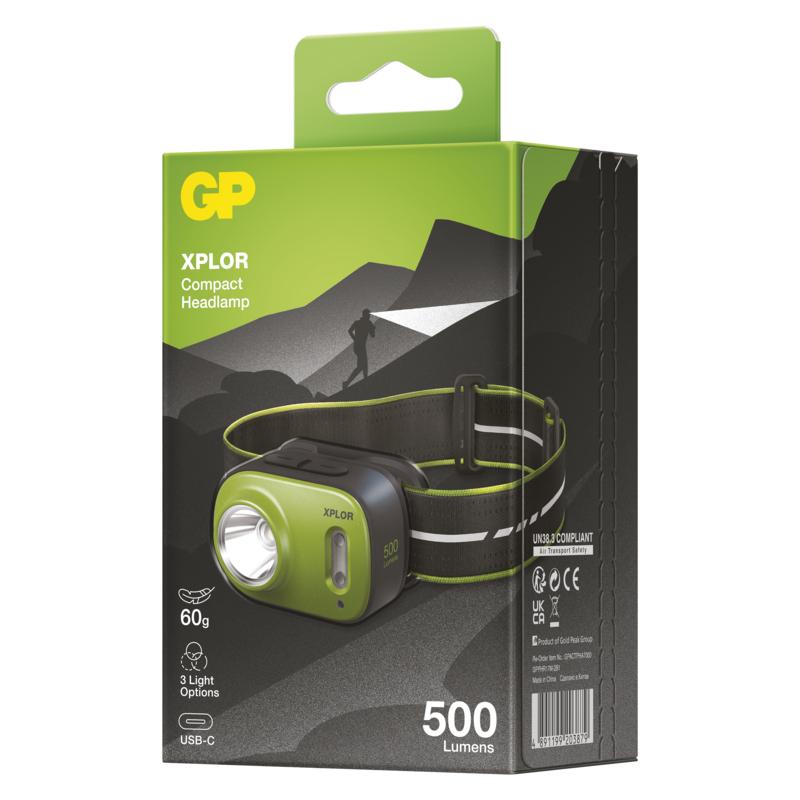 LED punjiva čeona svjetiljka GP Xplor PHR17, 500 lm