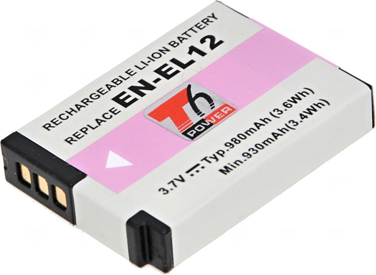 T6 Power Nikon EN-EL12 baterija, 1050mAh, 3,8Wh, crna