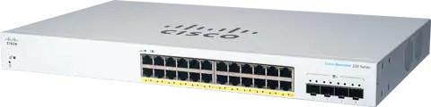 Cisco preklopnik CBS220-24P-4X (24xGbE, 4xSFP+, 24xPoE+, 195W) - OSVJEŽI