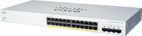 Cisco preklopnik CBS220-24FP-4G (24xGbE, 4xSFP, 24xPoE+, 382W) - OSVJEŽI