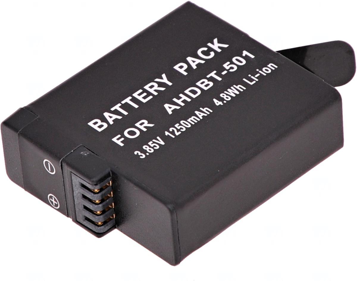 T6 baterija za GoPro Hero5, Hero6 crna, AHDBT-501, AABAT-001, 601-10197-000, 1250mAh, 4,8Wh