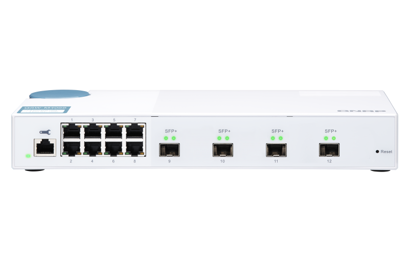 QNAP upravljani preklopnik QSW-M408S (12 portova: 8x gigabitni port + 4x 10G SFP+ portovi)