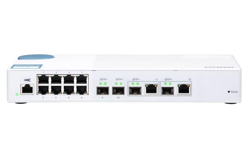 QNAP upravljani preklopnik QSW-M408-2C (12 portova: 8x gigabitni port + 4x 10G SFP+ /2x 10GbE kombinirani portovi)