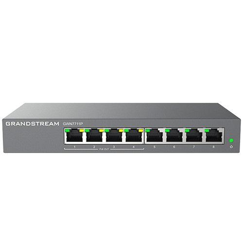 Grandstream GWN7711P Layer 2 Lite upravljani prekidač, 8 portova, 4x PoE/PoE+