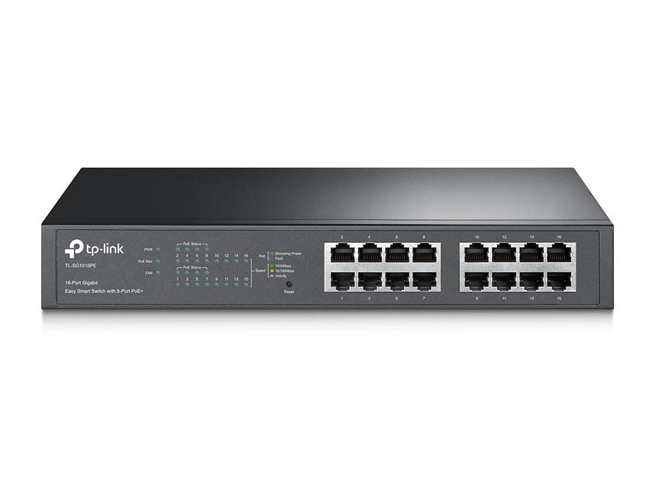 TP-Link TL-SG1016PE 16xGb, (8xPOE+) jednostavan pametni rack switch 150W