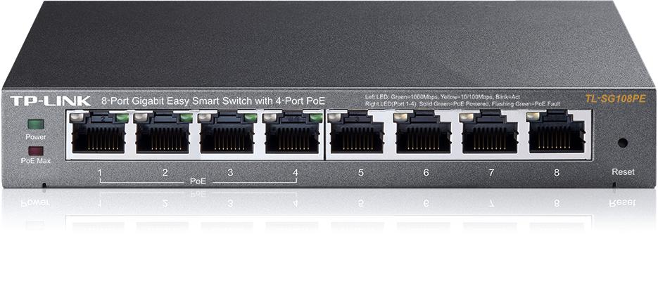 TP-Link TL-SG108PE 8xGb (4xPOE) 64W Jednostavni pametni preklopnik