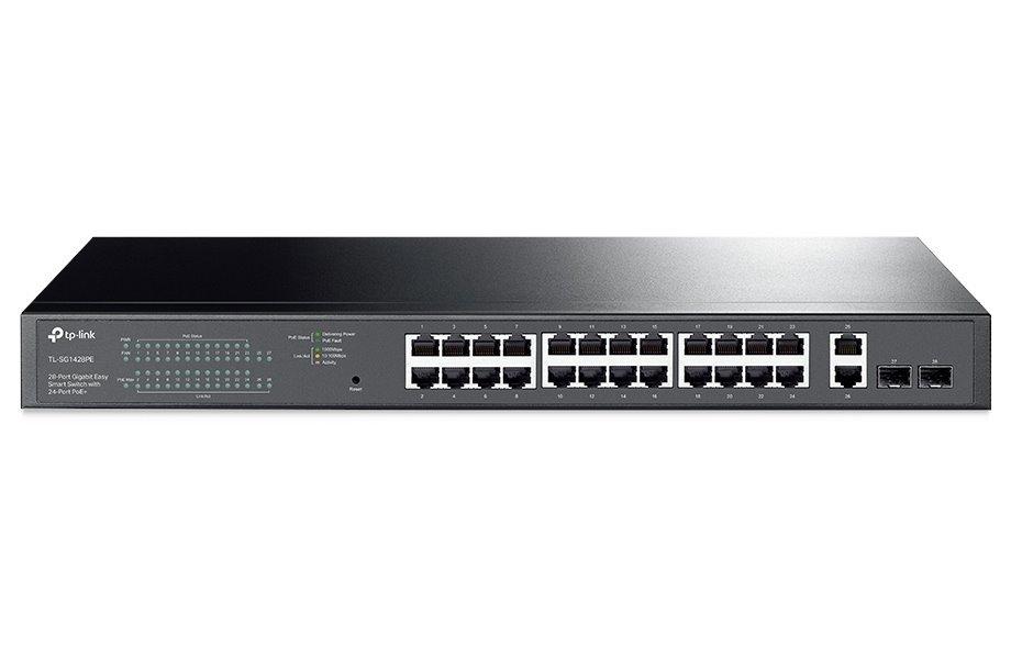 TP-Link TL-SG1428PE 24xGb POE+ 250W, 2xGb nonPOE, 2xSFP rack switch