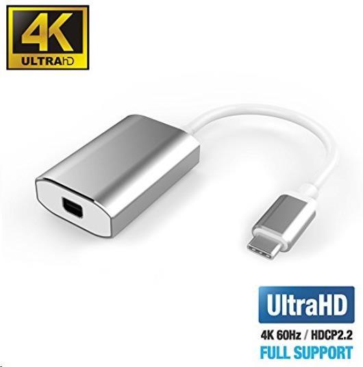 PremiumCord USB-C na mini DisplayPort adapter, rezolucija 4K*2K@60Hz